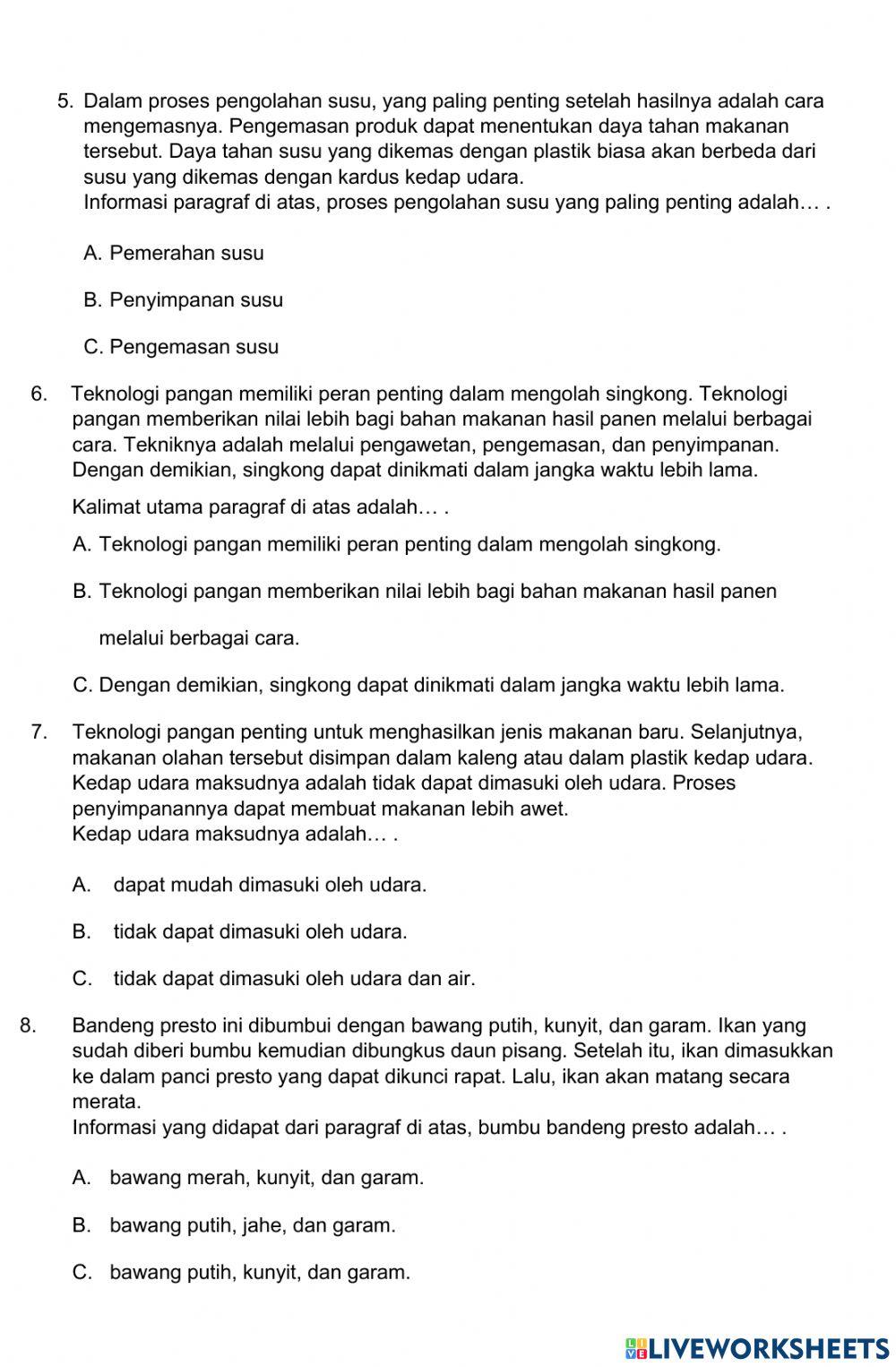 Latihan bahasa indonesia t7 st1