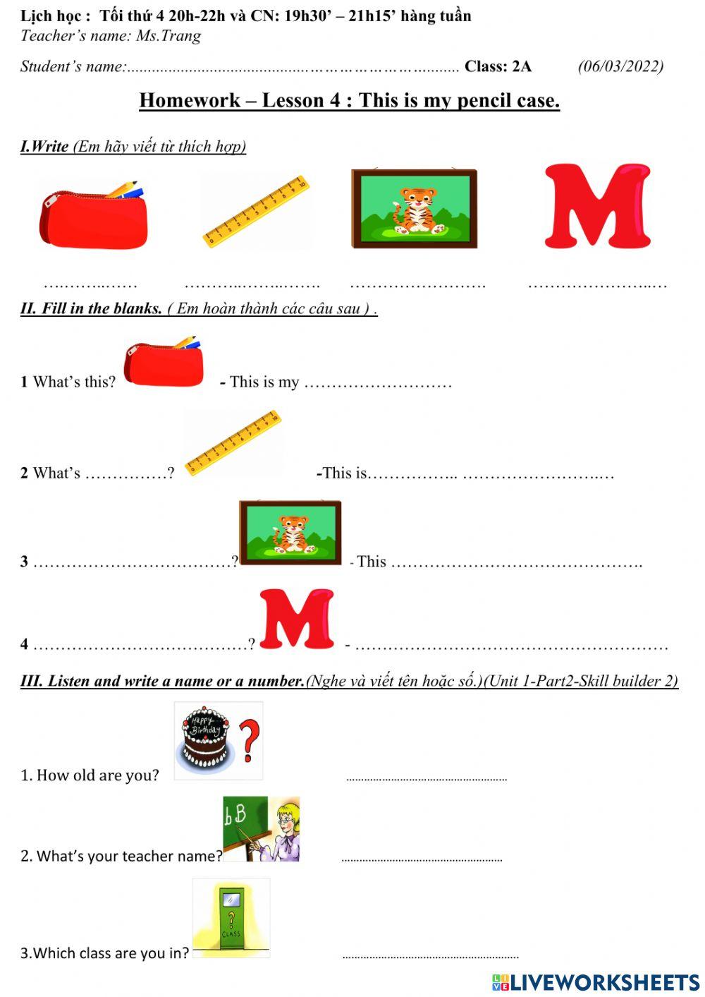 2A-Lesson 4-This is my pencil case