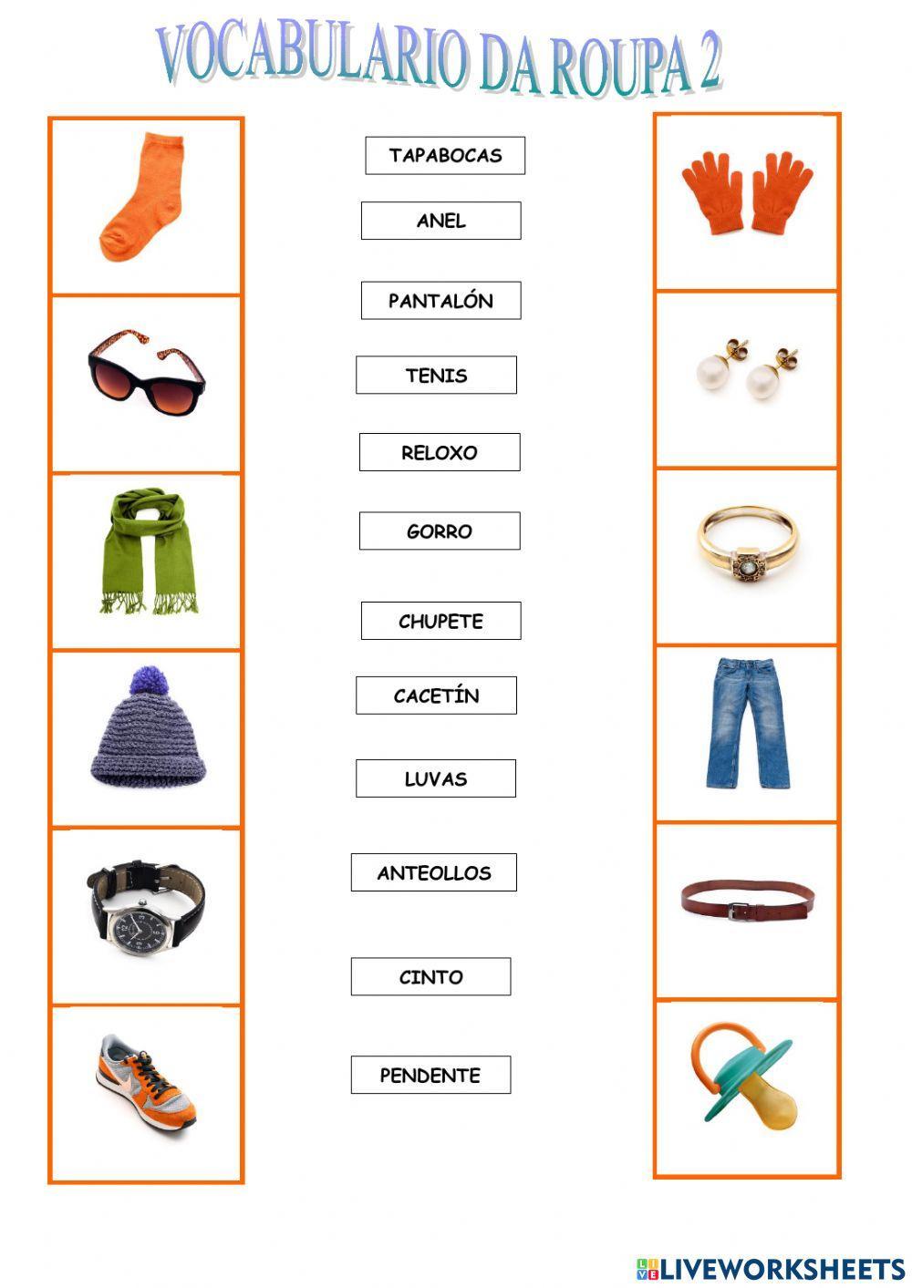 Vocabulario da roupa 1