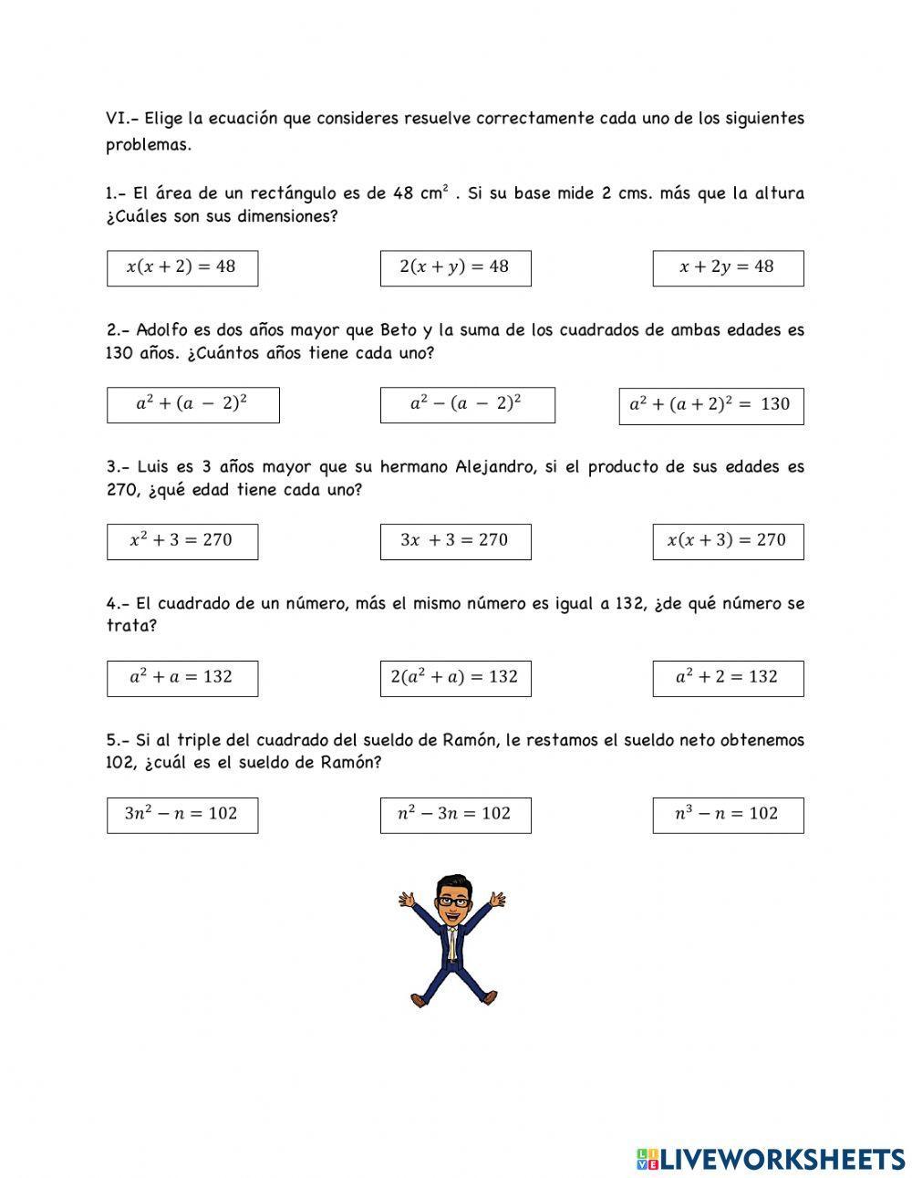 Ecuaciones cuadráticas