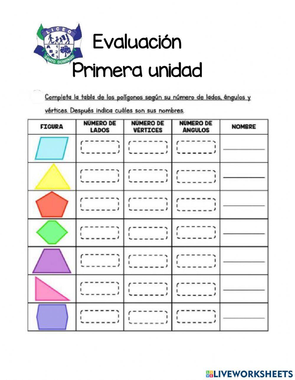 Examen de matemática 1ra unidad