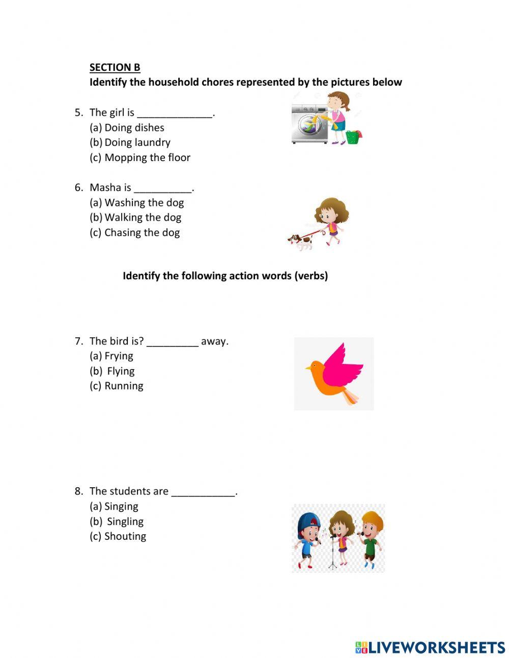 End of year english test p3 std prg online exercise for live worksheets