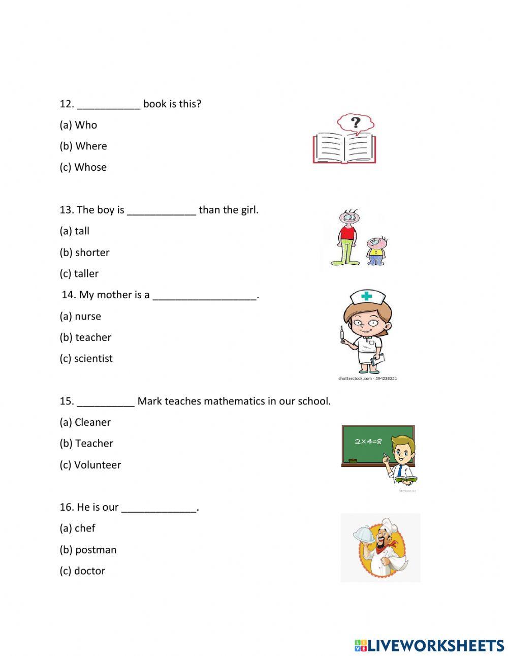 Seventh Grade End Of Year English Test