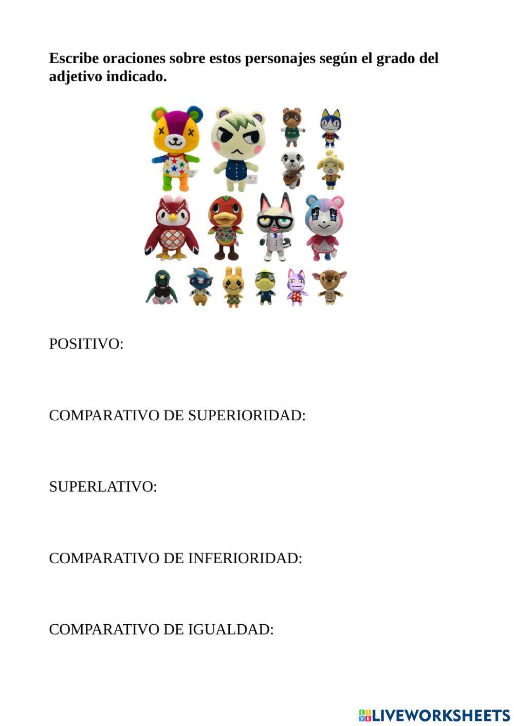 Grados del adjetivo Animal Crossing