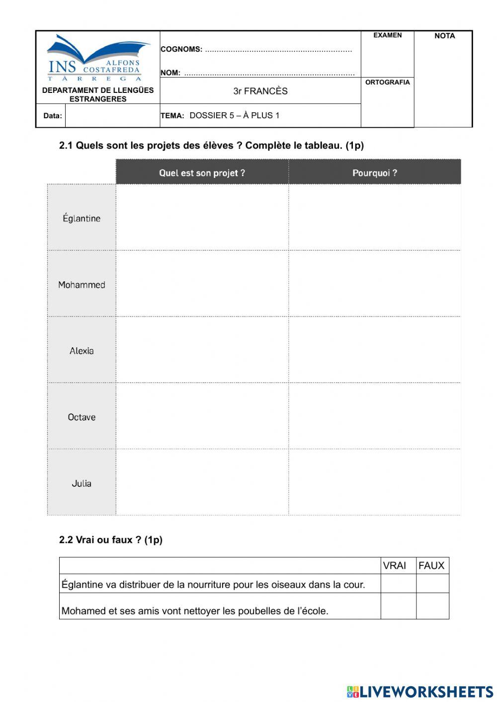 À plus 1 DOSSIER 5  3rFR