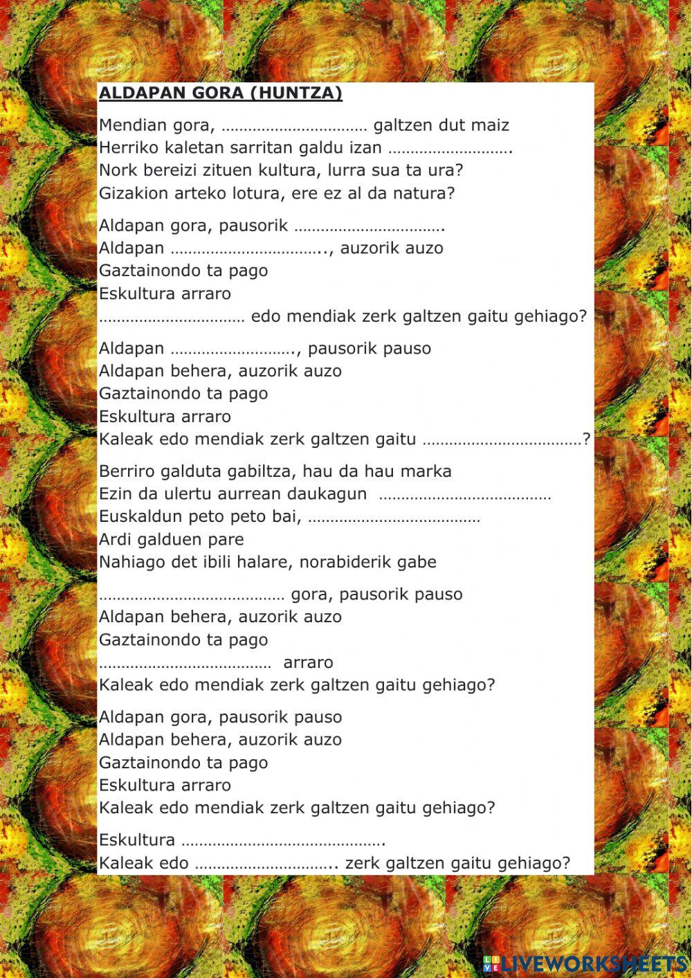 Aldapan gora (huntza)