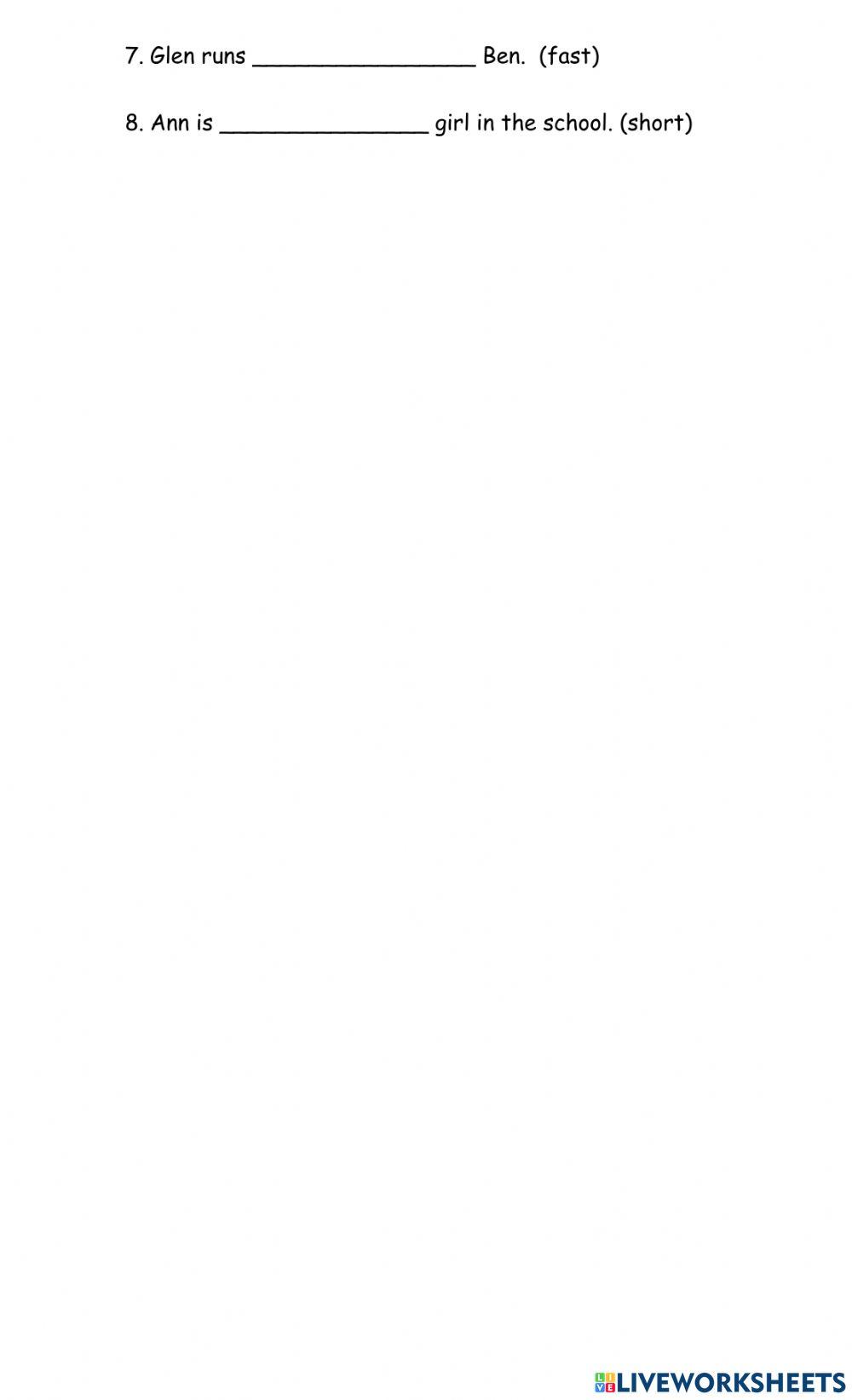 The three degrees of comparative adjectives