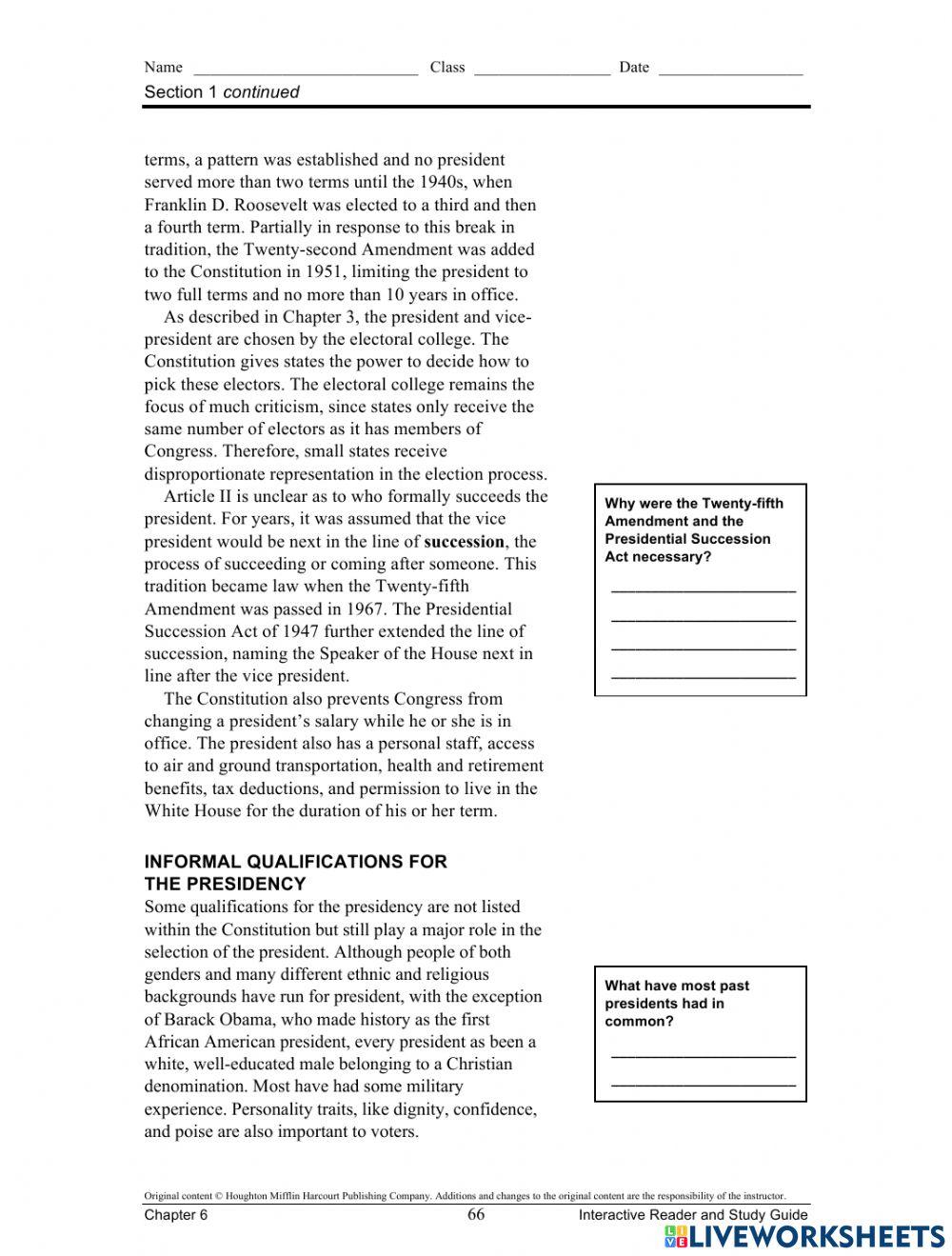 Practice 1- American Government- The President