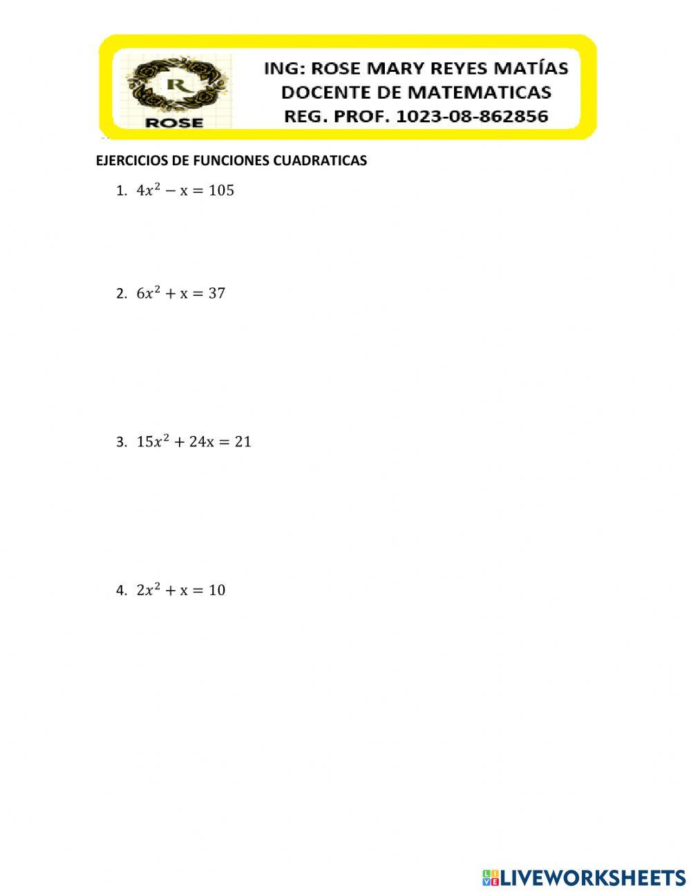 Funciones de segundo grado