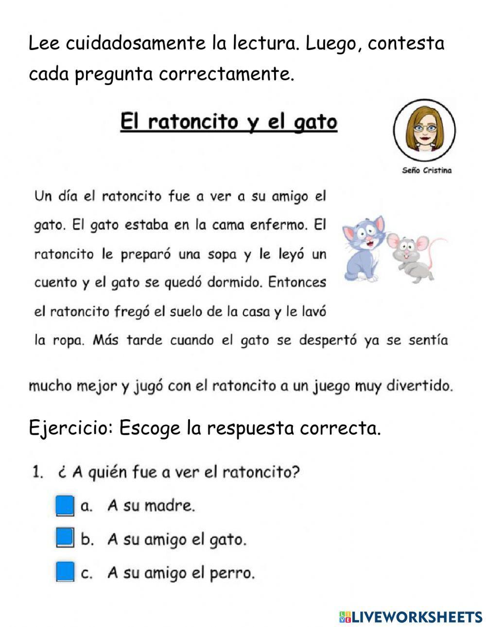 Audiolectura El ratoncito y el gato