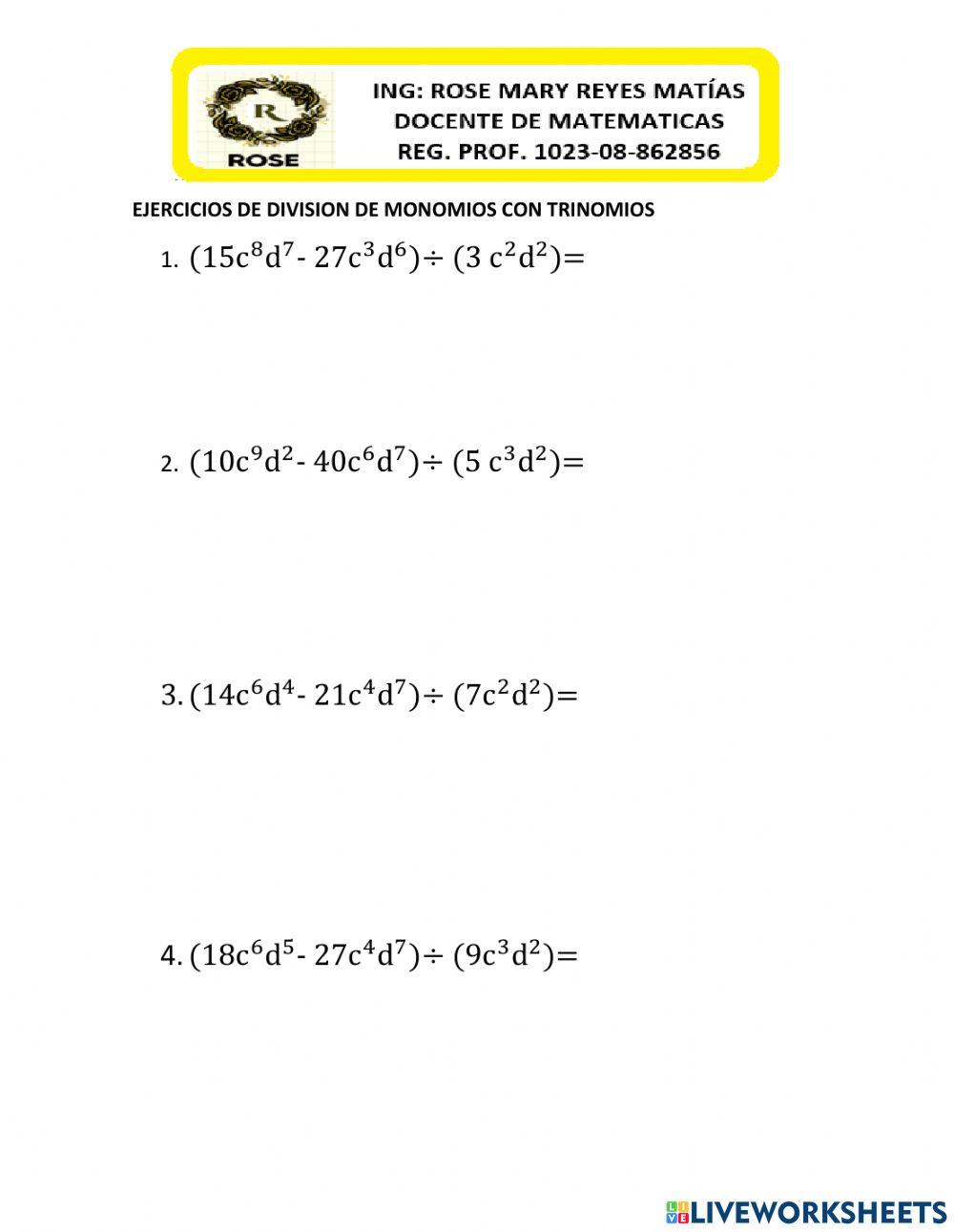 Division de polinomios