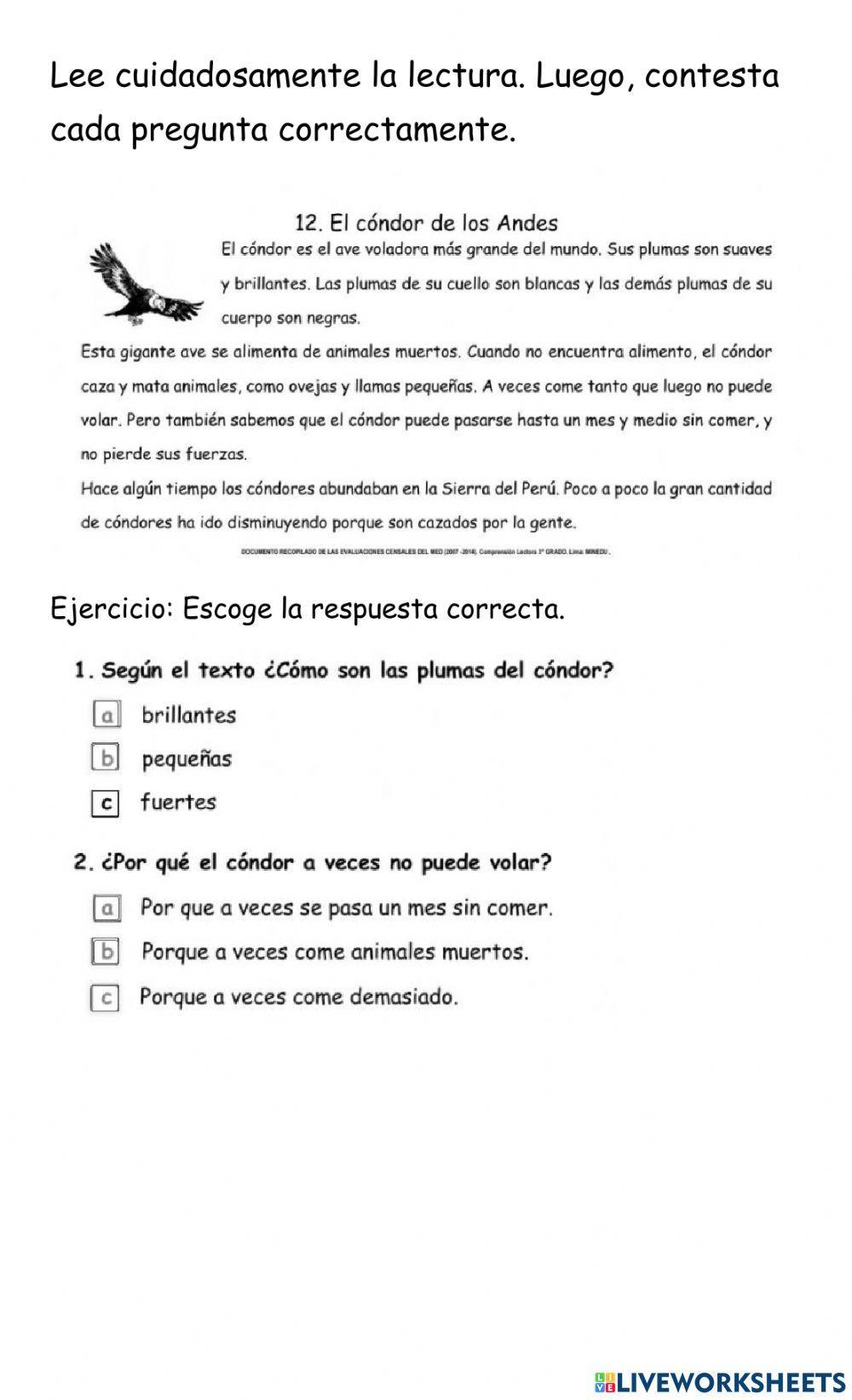 Audiolectura El cóndor de los Andes