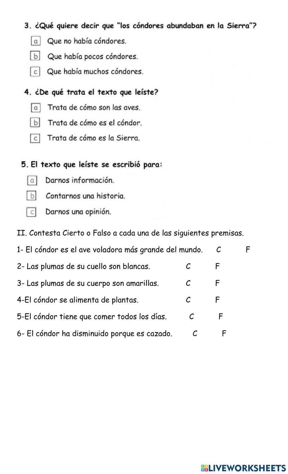 Audiolectura El cóndor de los Andes