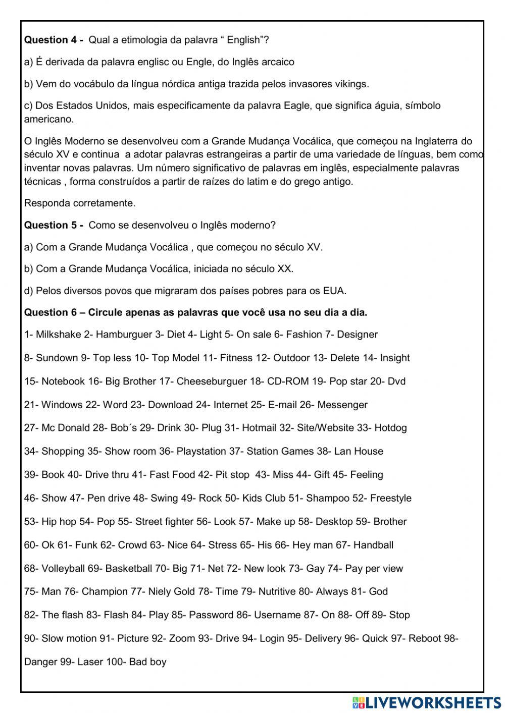 Origem da Língua Inglesa