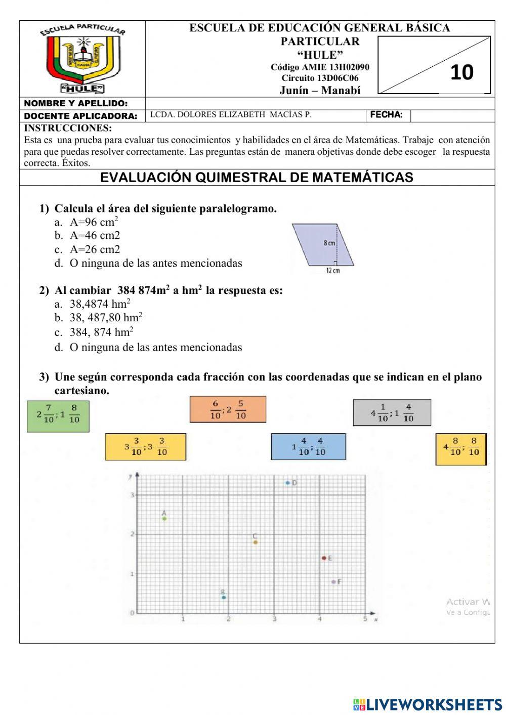 Taller de matematicas
