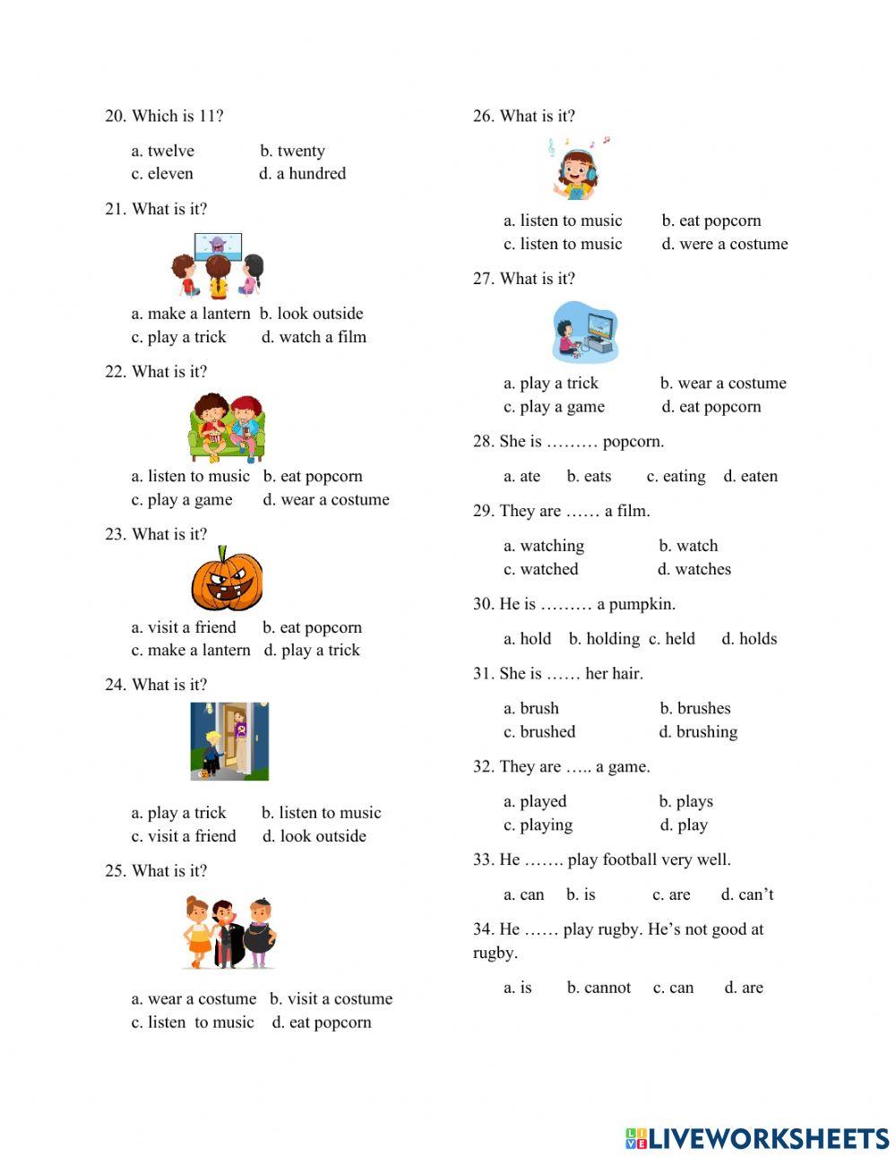 Final test for grade 5