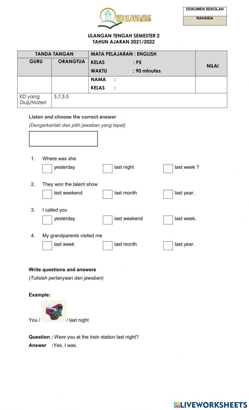 P5 English Midterm 2