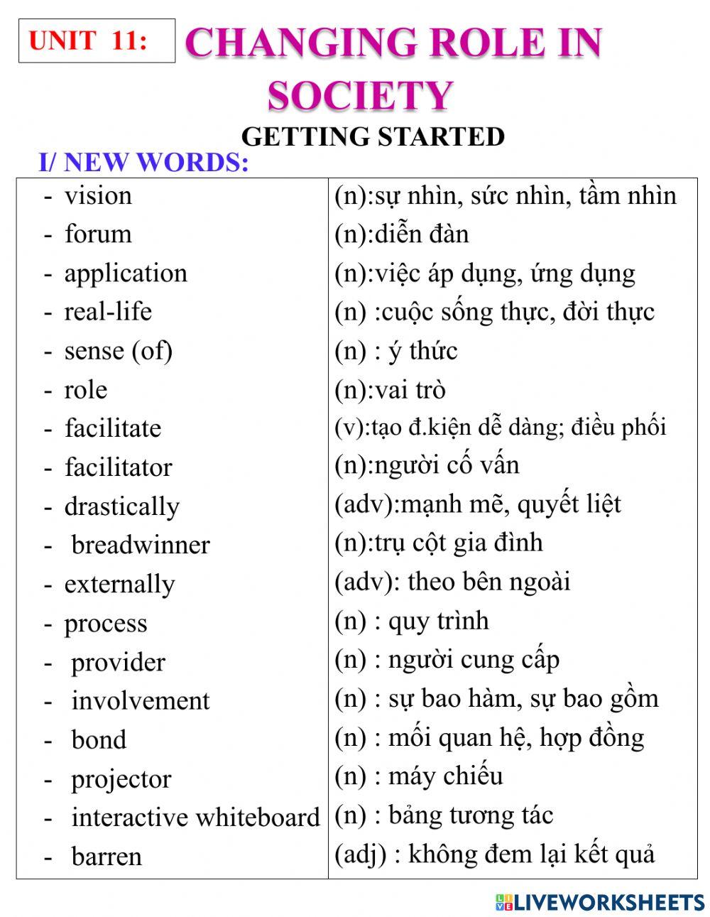 English 9- unit 11- getting started