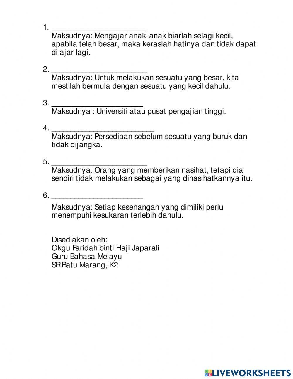 Simpulan bahasa dan peribahasa