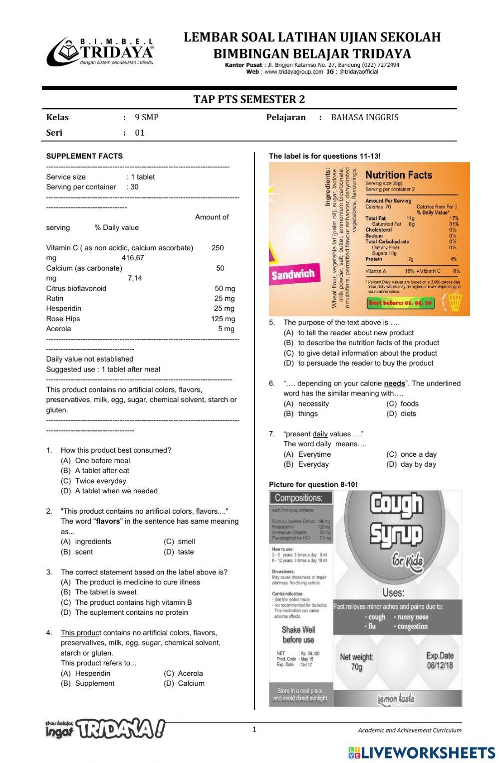 Tap pts sem 2 english kelas 9