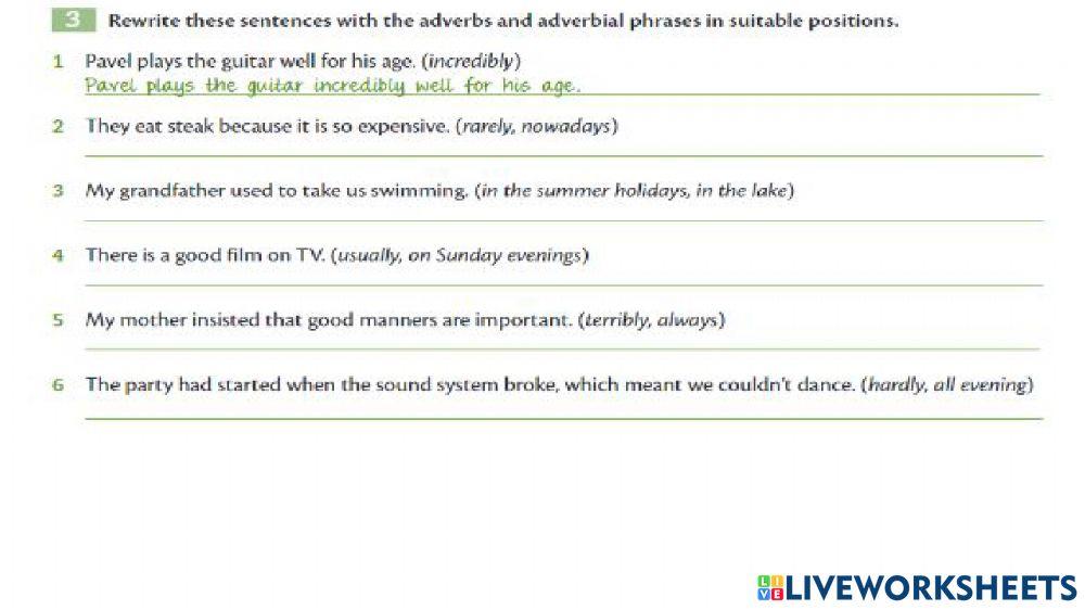 B2 first for schools Adverb