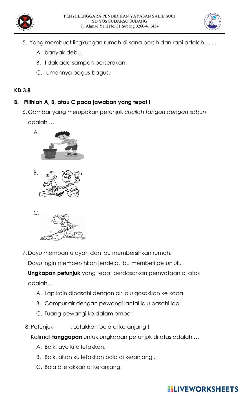Ulangan PG Tema 6-Bahasa Indonesia dan PPKn