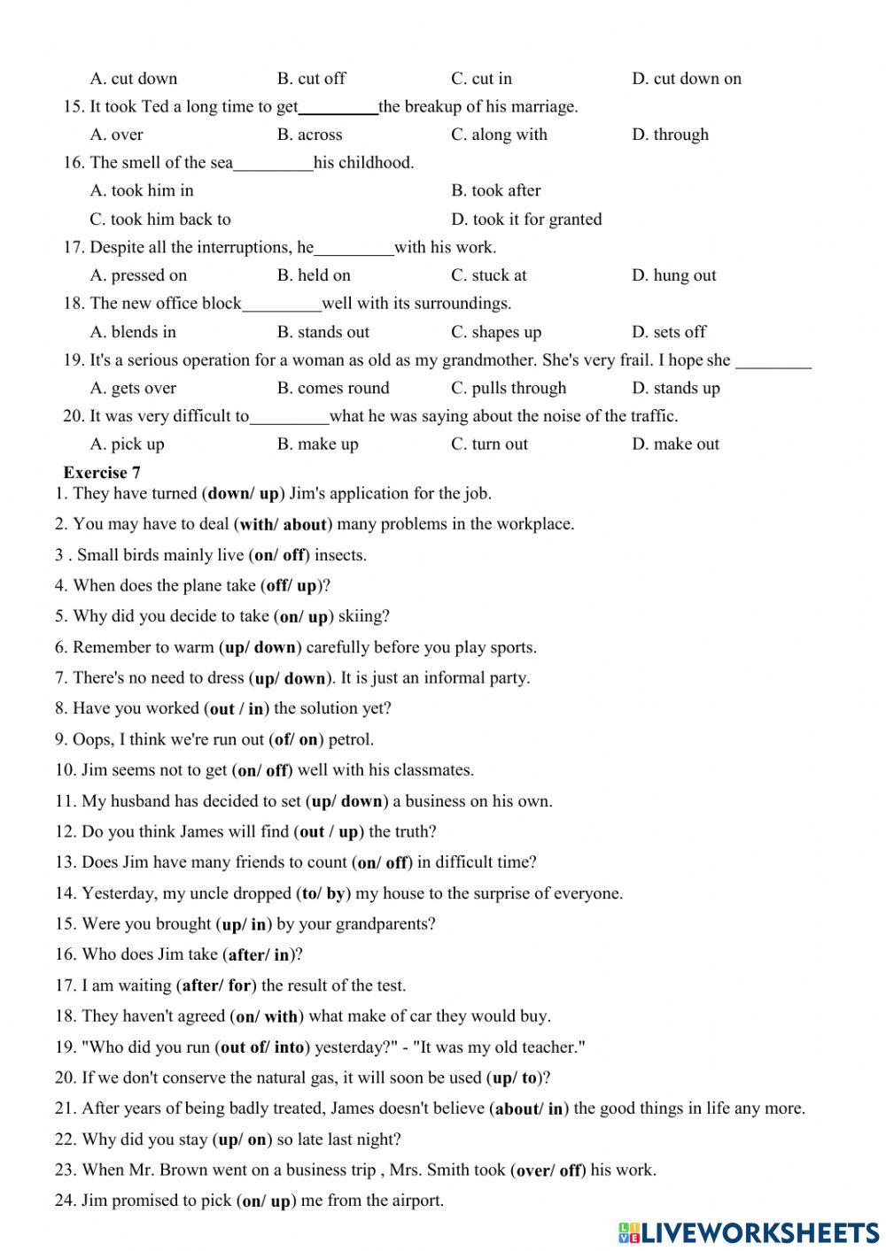 English 9 Phrasal Verbs