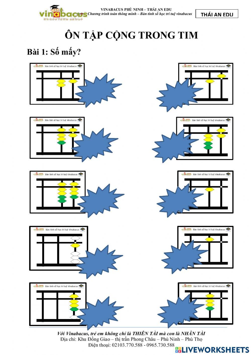 Kid 2 - ôn tập cộng trong tim