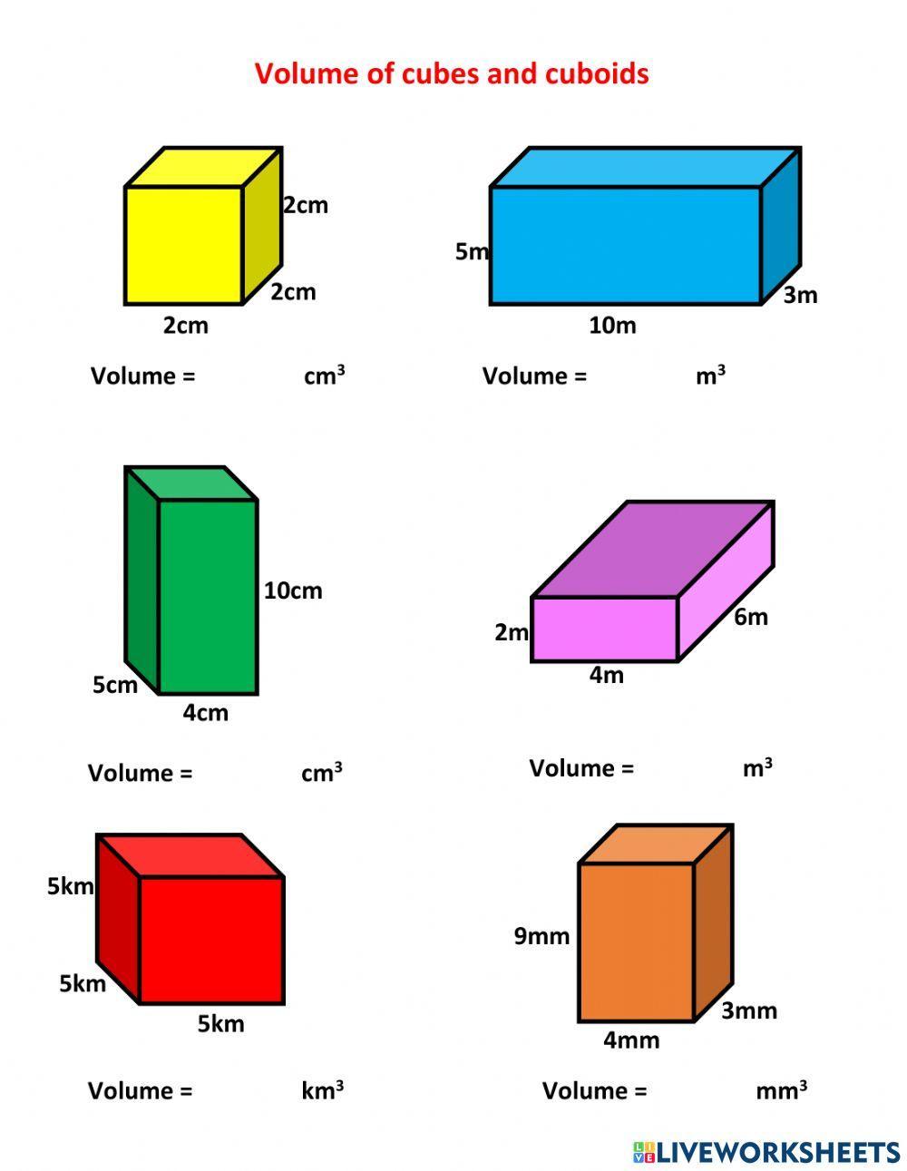 Volume Of Cubes Worksheet Live Worksheets Volume Of Cubes Worksheet Live Worksheets