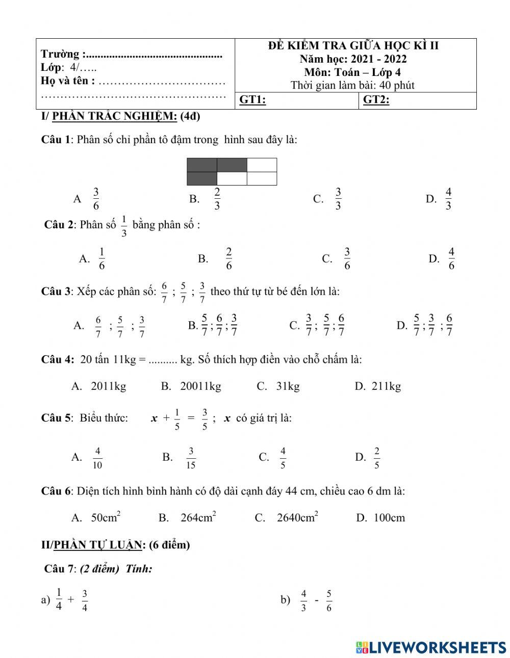 Ôn tập thi giữa kì ii - l4