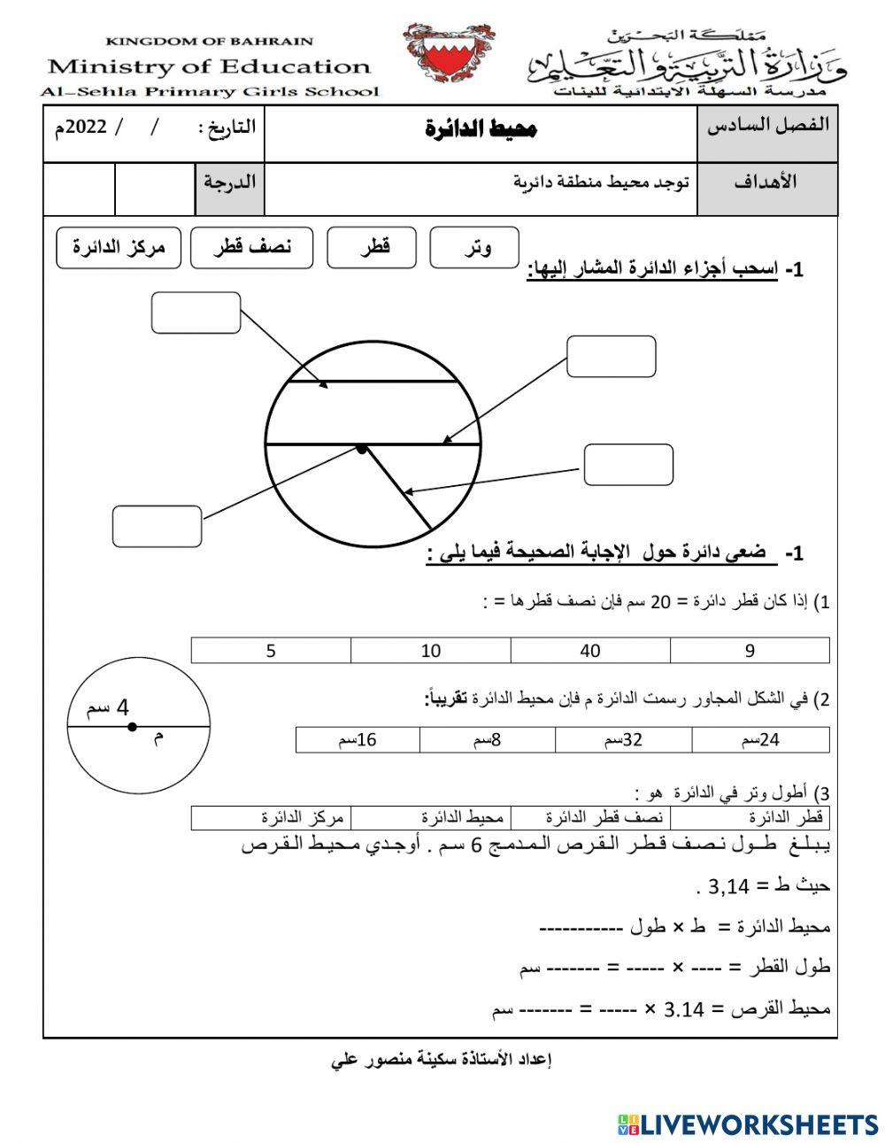 محيط الدائرة