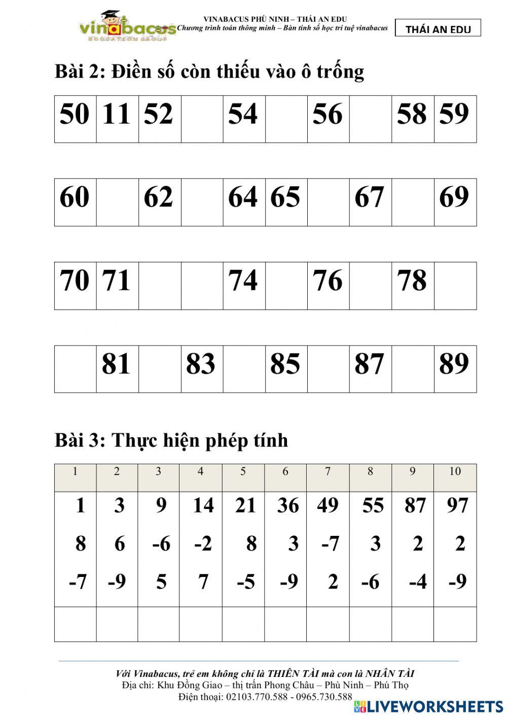 Kid 2 bài 3 ôn tập số có 2 chữ số