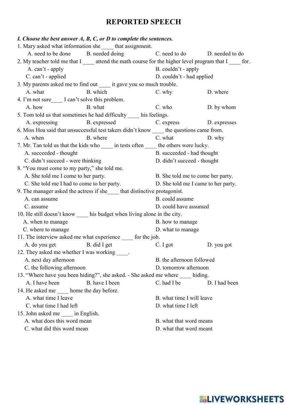 Ulis reported speech