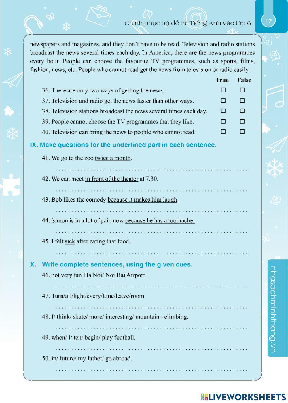 Luyện thi vào lớp 6