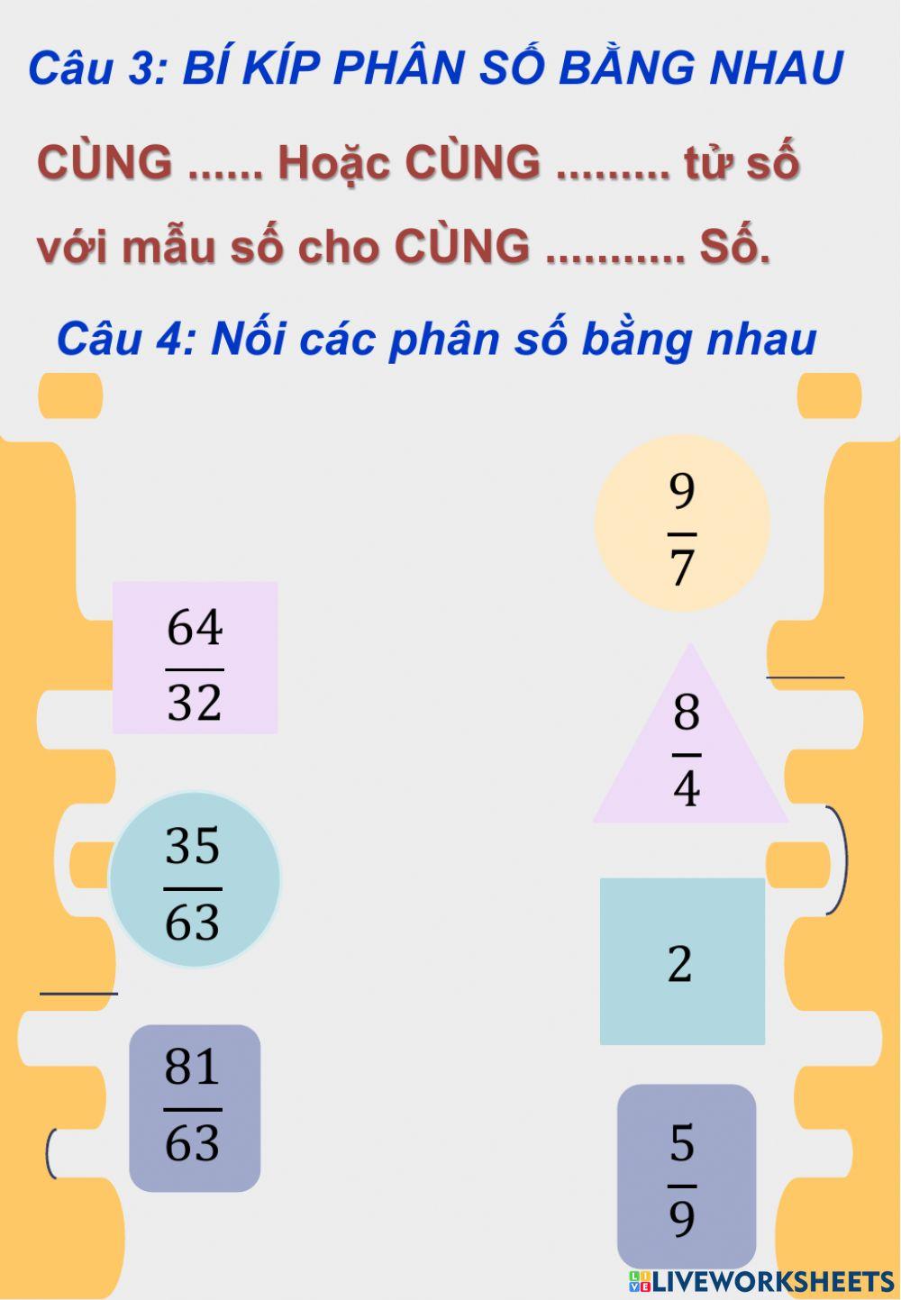 Phân số bằng nhau