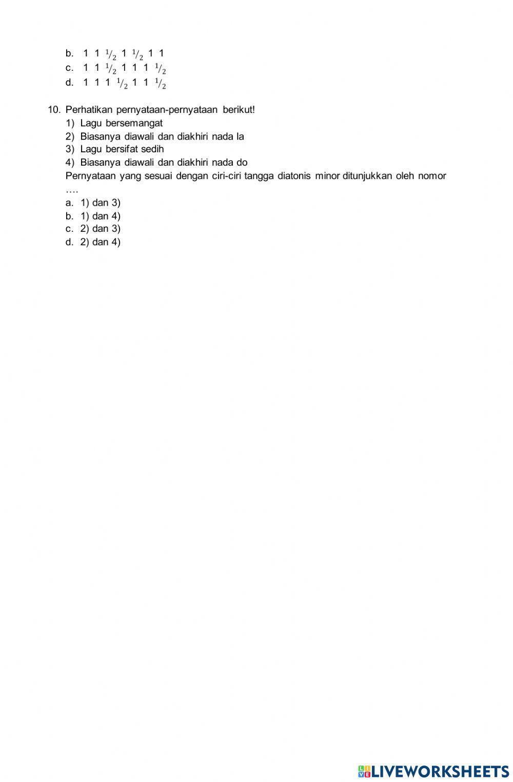 Penilaian harian tema 7 kelas 6