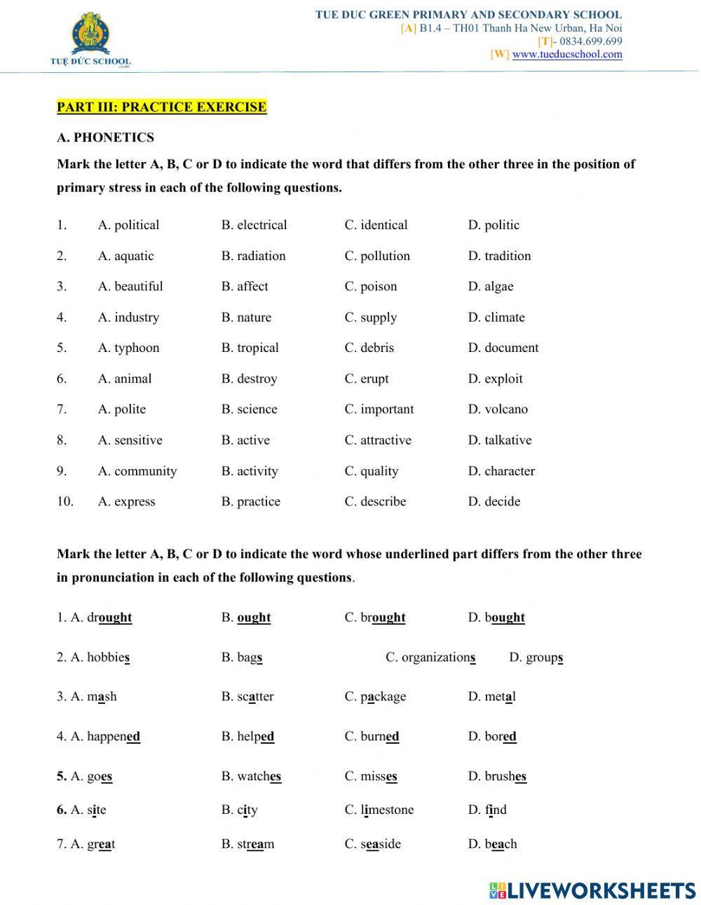 Revision- Mid term 2 Practice