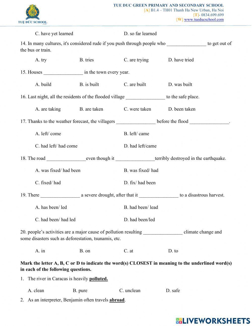 Revision- Mid term 2 Practice