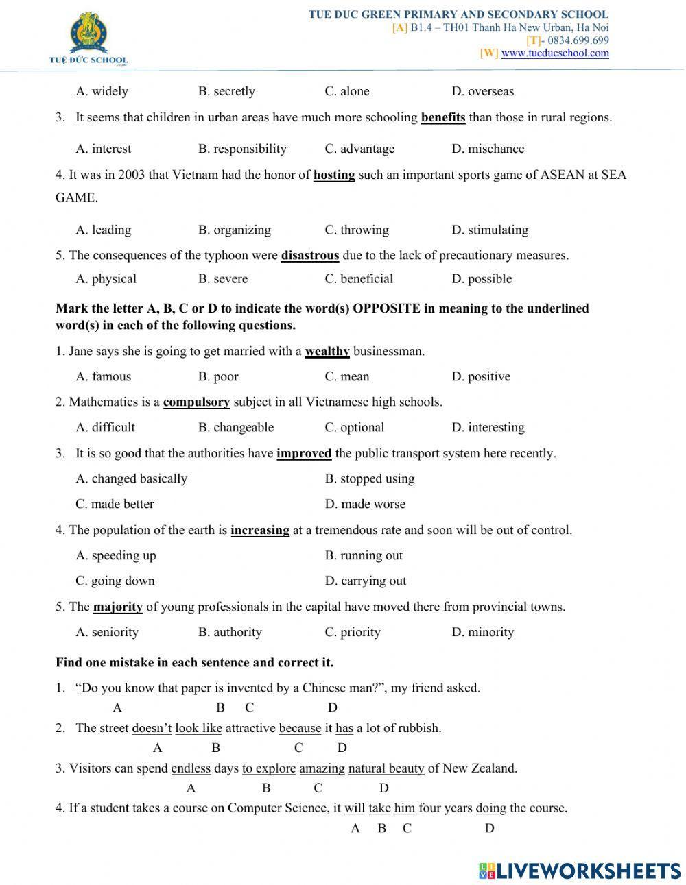 Revision- Mid term 2 Practice