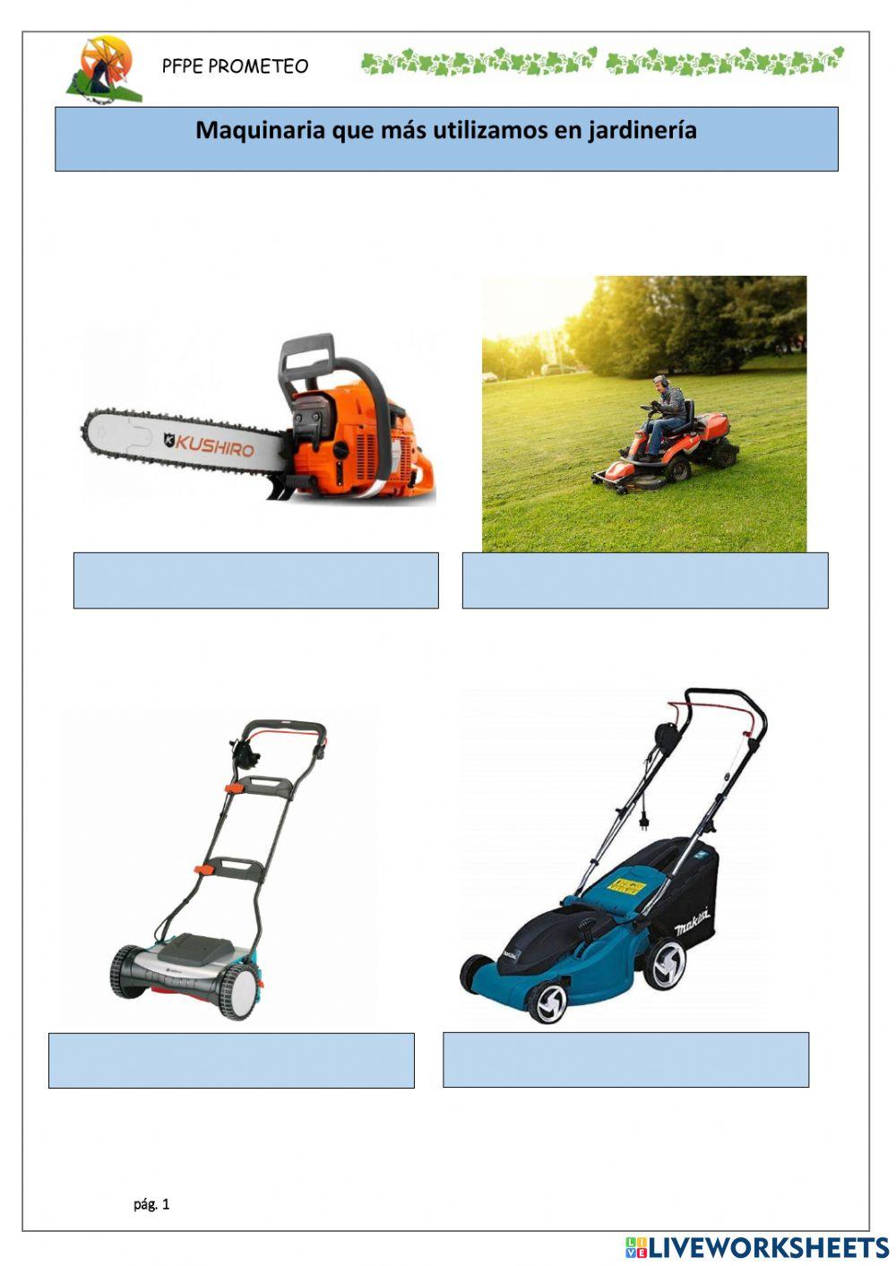 Principales máquinas usadas en jardinería