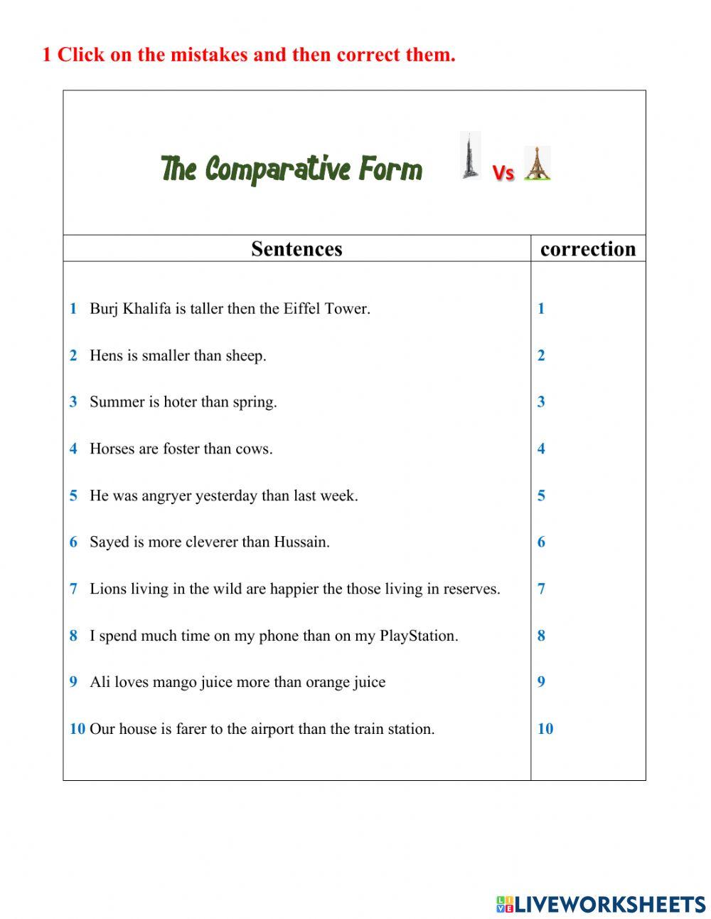 The Comparative and the Superlative Forms