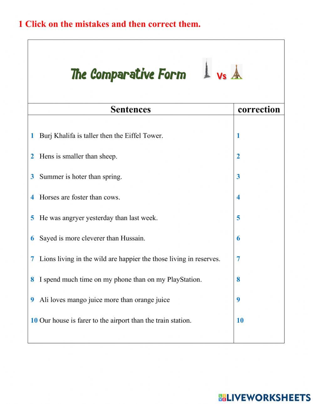 The Comparative and the Superlative Forms The Comparative and the Superlative Forms