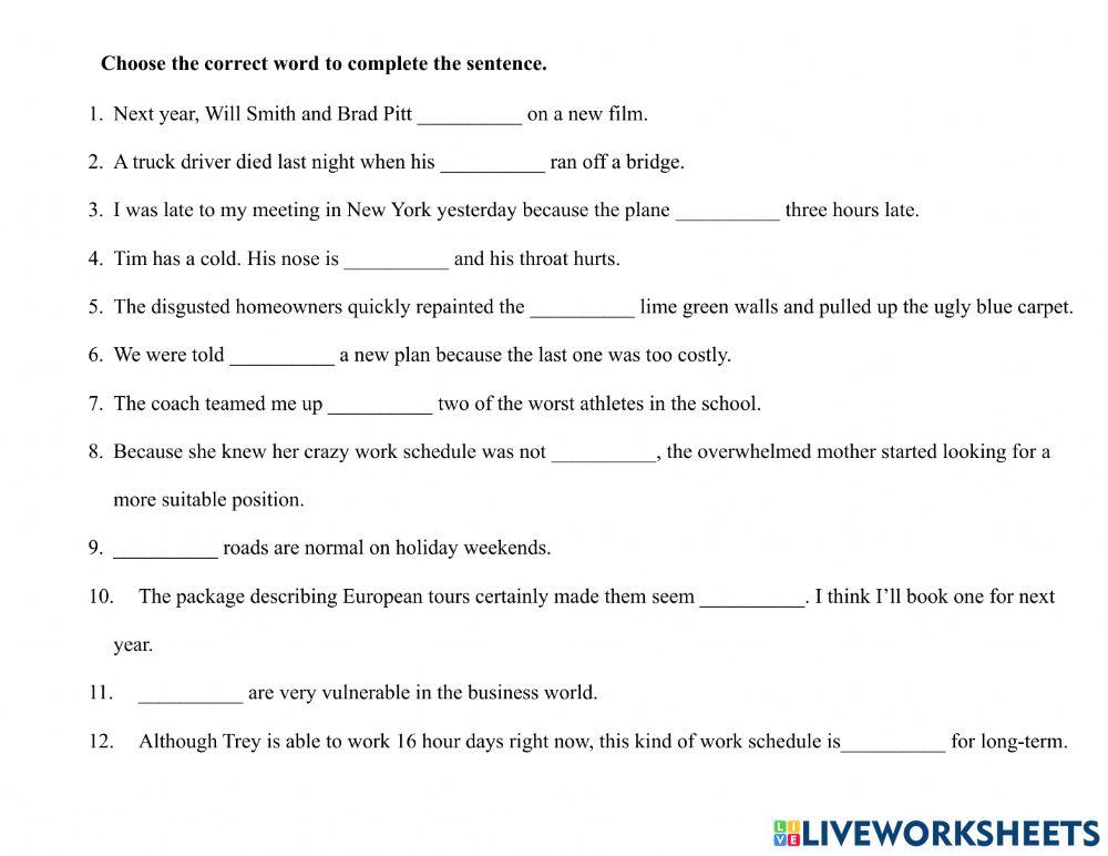 Transportation 1-Vocabulary Exercise