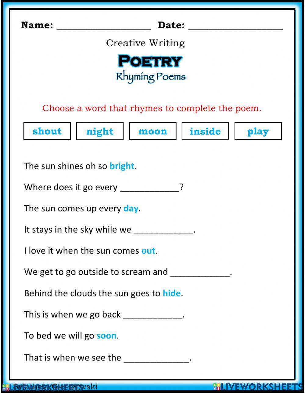 Rhyming poem