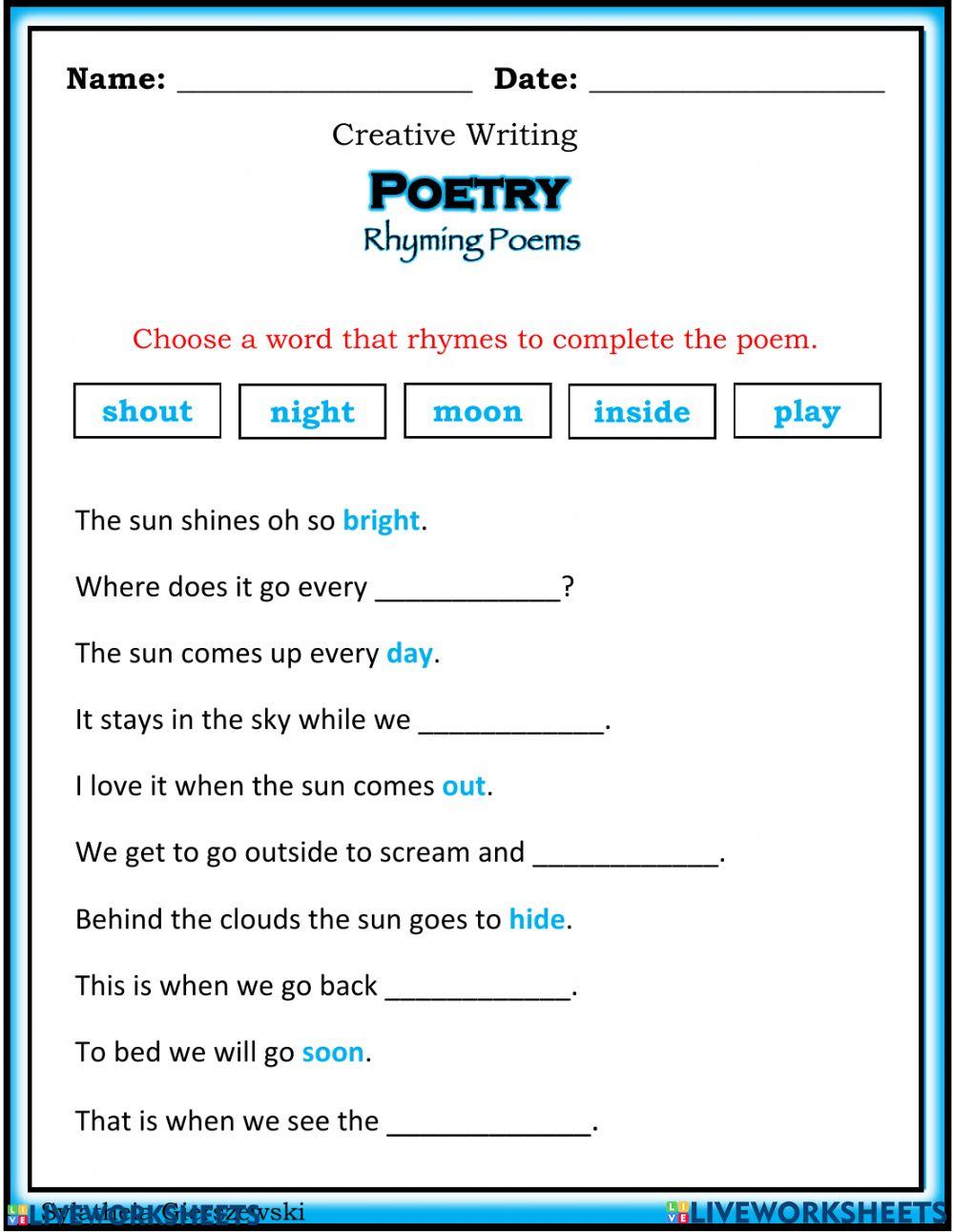 Rhyming Poems Rhyming Poems