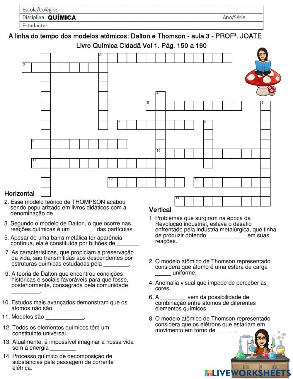 A linha do tempo dos modelos atômicos - Dalton e Thomson.