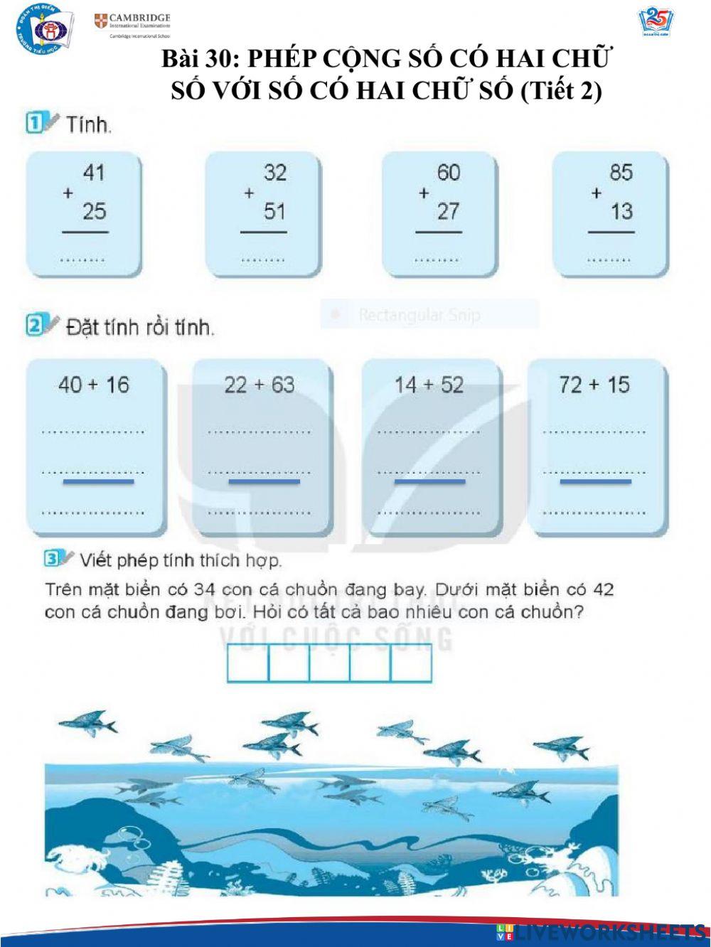 Bài tập toán tiết 3 - tuần 26