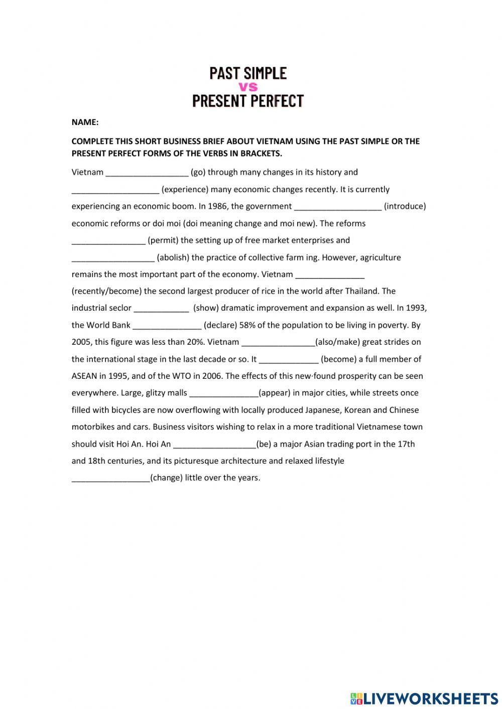 Present perfect vs past simple