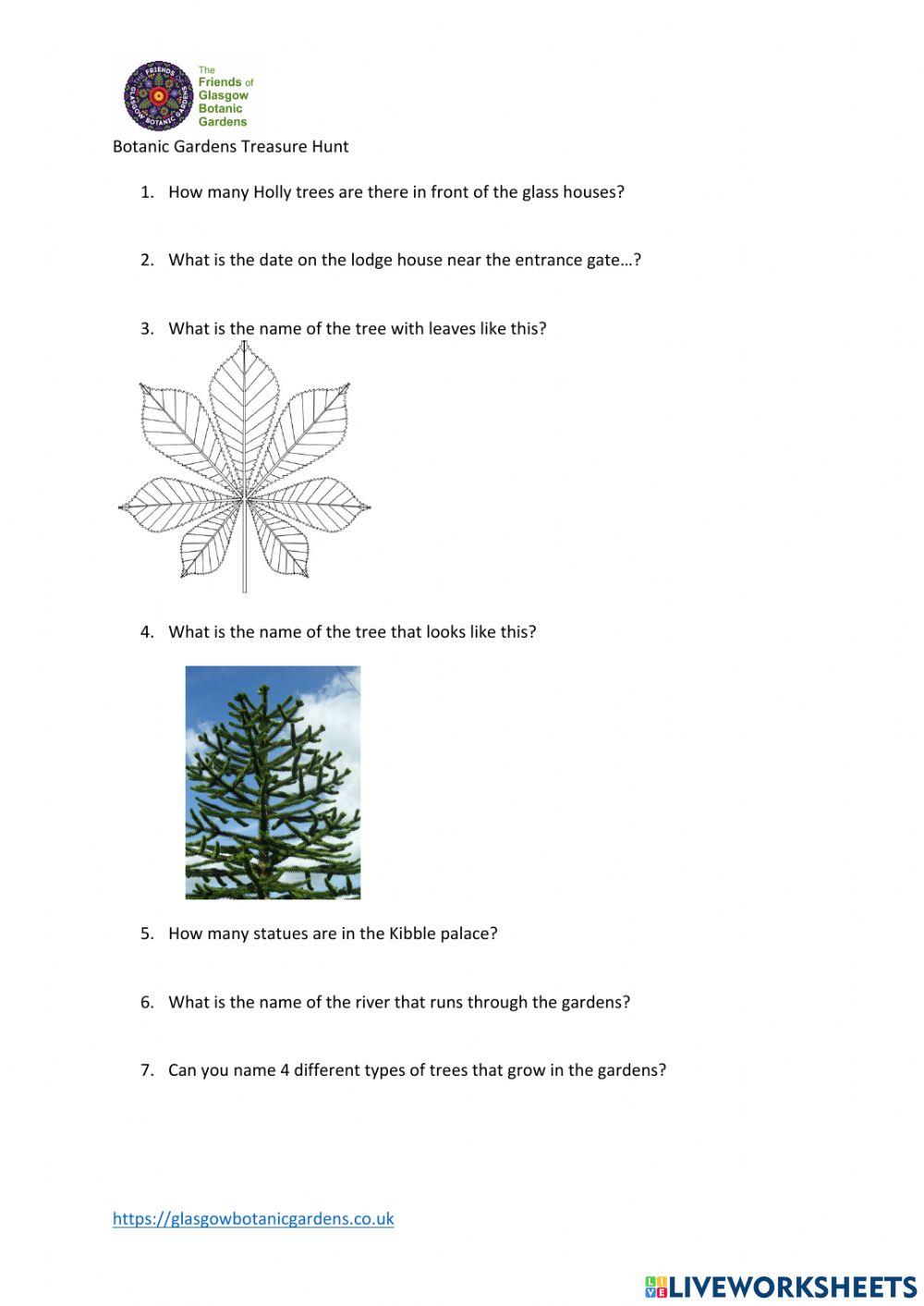 Glasgow Botanic Gardens quiz