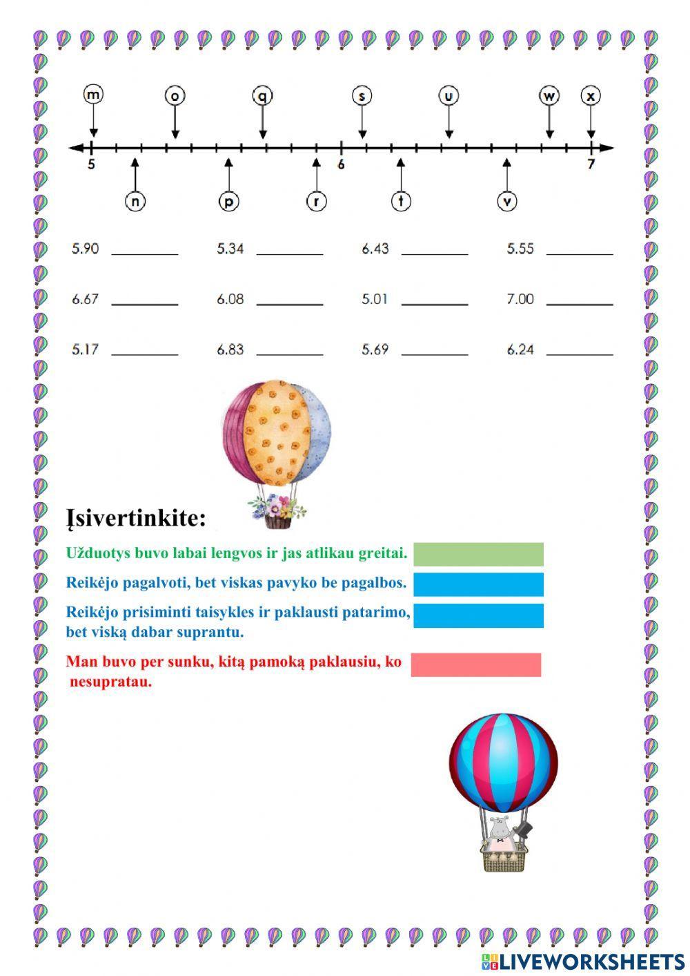 Dešimtainės trupmenos (5 klasei)